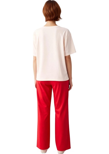 Kadın Penguen Baskılı Bisiklet Yaka Kısa Kollu Pijama Takımı Fonksiyonel Dayanıklı Estetik indirimleri