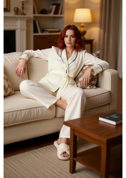 Kadın Viskon Kruvaze Pijama Takımı Fonksiyonel Dayanıklı Kaliteli Konforlu Estetik Premium