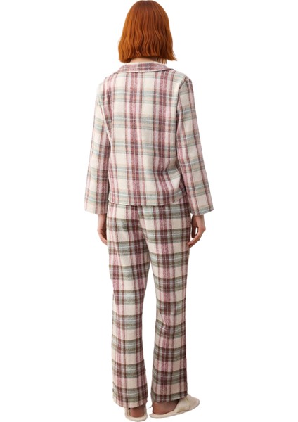 Kadın Çok Renkli Kareli Flanel Pijama Takımı Gömlek Yaka Fonksiyonel Dayanıklı Kaliteli Şık fırsatları