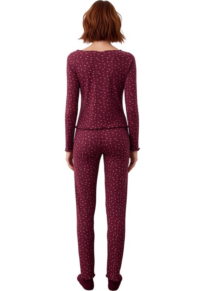 Kadın Çiçekli Fitilli Pijama Takımı Fonksiyonel Dayanıklı Kaliteli Konforlu Estetik Modern indirimleri