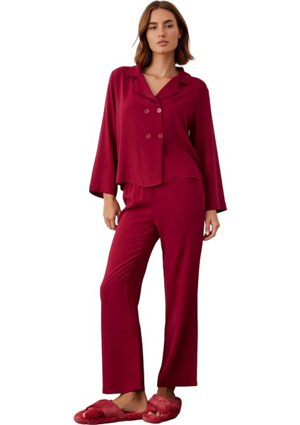 Kadin Viskon Dokuma Pijama Takımı Lounge Giyim Fonksiyonel Dayanıklı Kaliteli Konforlu Şık fırsatları
