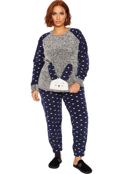 Kadın Sevimli Tavşan Detaylı Polar Pijama Takımı Fonksiyonel Dayanıklı Kaliteli Konforlu Şık fırsatları