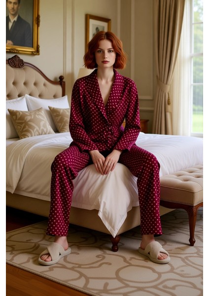 Kadın Kalp Desenli Viskon Pijama Takımı Fonksiyonel Dayanıklı Kaliteli Konforlu Estetik Şık modelleri