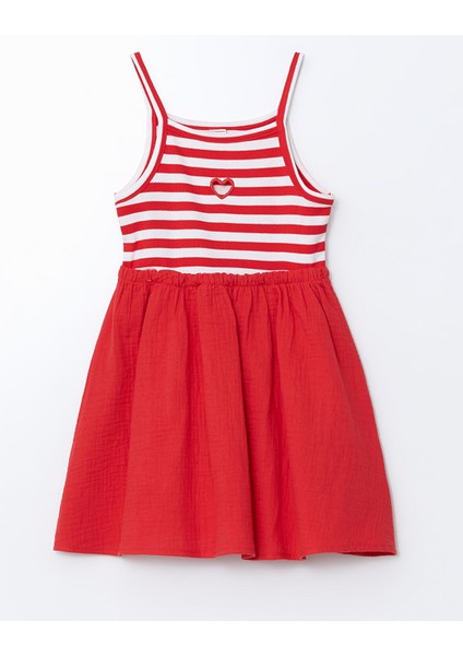 Yeni Sezon Kalp Nakışlı Kız Çocuk Kaşkorse Elbise