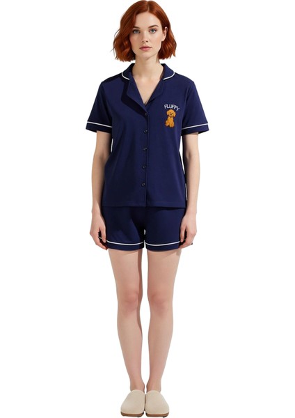 Kadin Kopek Nakisli Gömlek Keten Pijama Takımı Fonksiyonel Dayanıklı Kaliteli Konforlu Şık fiyatları