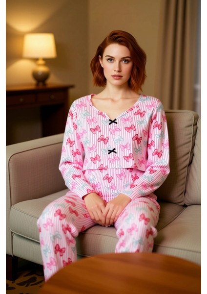 Kadın Baskılı Süprem Pijama Takımı Fonksiyonel Dayanıklı Kaliteli Konforlu Estetik Premium