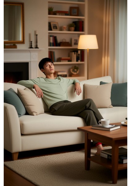 Erkek Bisiklet Yaka Cep Detaylı Pijama Takımı Fonksiyonel Dayanıklı Kaliteli Konforlu Spor