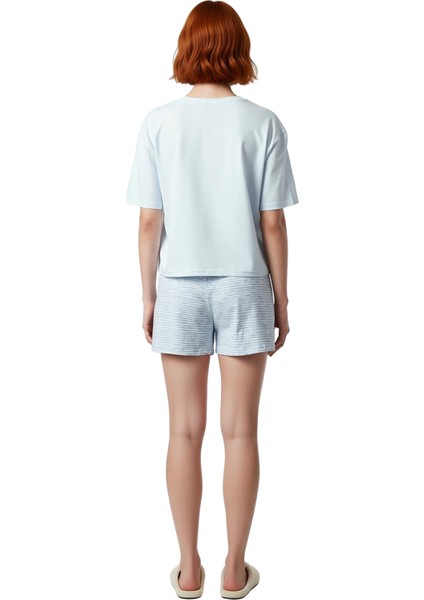 Kadın Açık Slogan Baskılı Çizgili Pijama Takımı Fonksiyonel Dayanıklı Kaliteli Konforlu Şık indirimleri