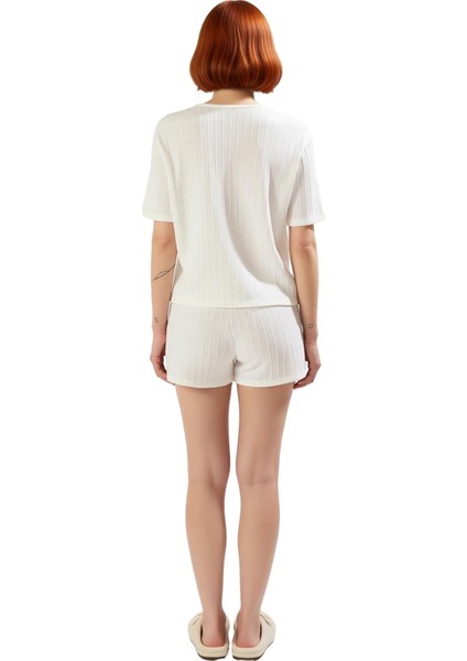 Kadın Crinkle Dokulu Pijama Takımı Şortlu Esnek Fonksiyonel Dayanıklı Kaliteli Konforlu Şık modelleri