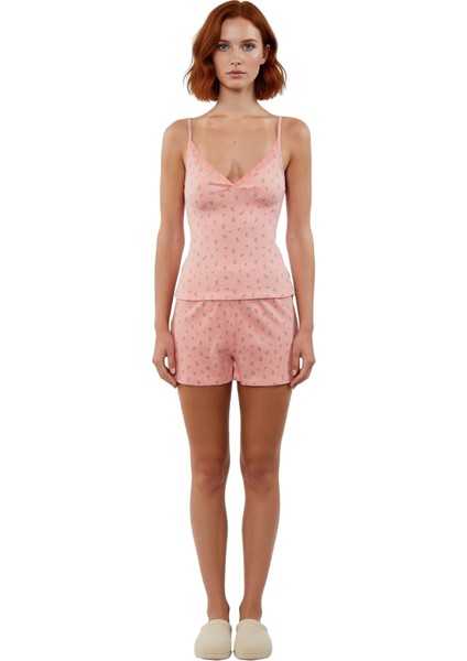 Kadın Kalpli V Yaka Ince Askılı Örme Pijama Takımı Fonksiyonel Dayanıklı Kaliteli Konforlu fırsatları