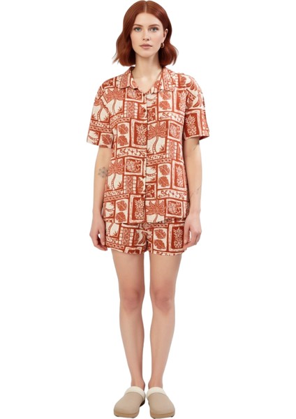 Kadın Etnik Desenli Viskon Pijama Takımı Gömlek ve Şort Fonksiyonel Dayanıklı Kaliteli Şık fiyatları