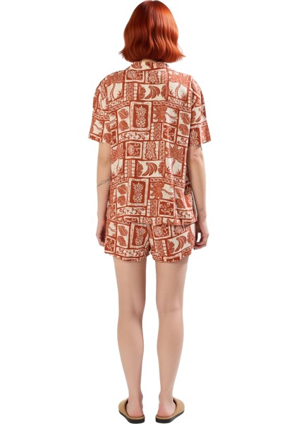 Kadın Etnik Desenli Viskon Pijama Takımı Gömlek ve Şort Fonksiyonel Dayanıklı Kaliteli Şık modelleri