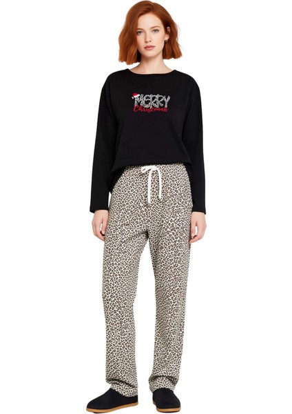 Kadın Galaksi Desenli Bisiklet Yaka Uzun Kollu Pijama Takımı Fonksiyonel Dayanıklı Estetik fırsatları