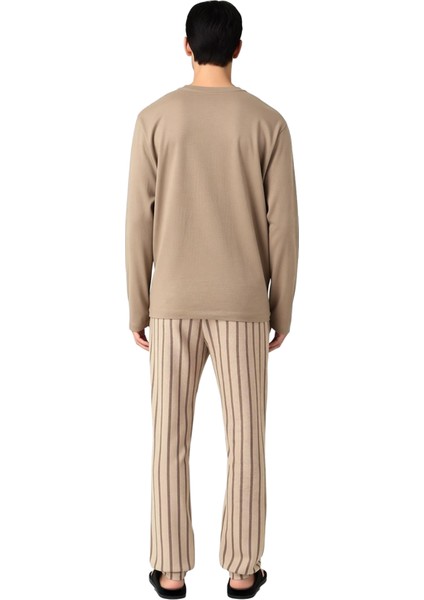 Erkek Bisiklet Yaka Çizgili Pijama Takımı Fonksiyonel Dayanıklı Kaliteli Konforlu Estetik Şık indirimleri