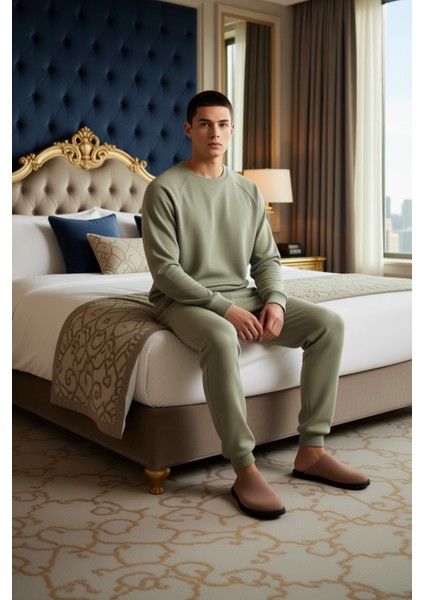 Erkek Waffle Dokuma V Yaka Pijama Takımı Açık Haki Fonksiyonel Dayanıklı Kaliteli Konforlu modelleri