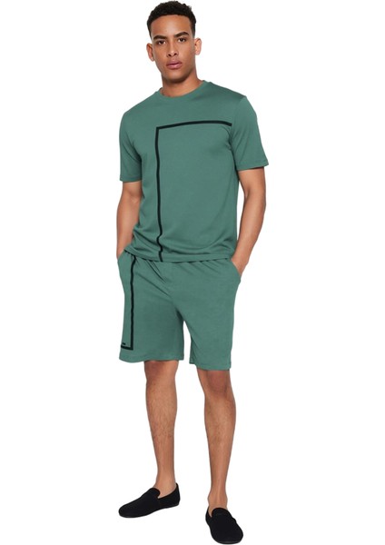 Erkek Bisiklet Yaka Baskılı Ev Giyim Takımı Fonksiyonel Dayanıklı Kaliteli Konforlu Modern fırsatları