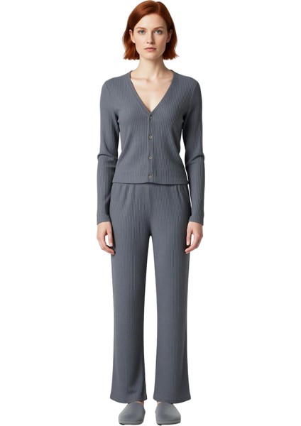 Kadın Fitilli Örme Hırkalı Pijama Takımı Fonksiyonel Dayanıklı Kaliteli Konforlu Estetik Şık fırsatları