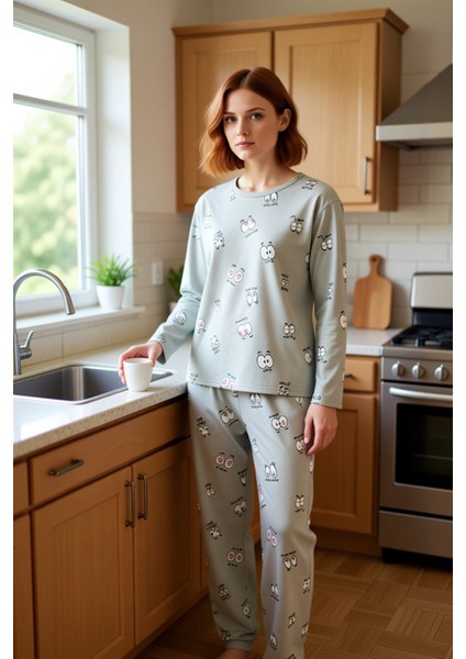 Eğlenceli Göz Baskılı Kadın Pijama Takımı Fonksiyonel Dayanıklı Kaliteli Konforlu Estetik Şık fiyatları