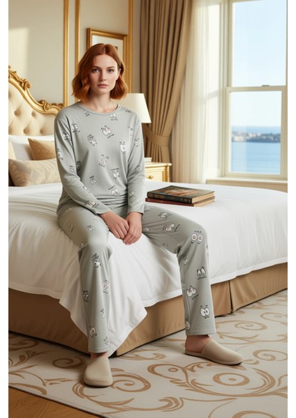 Eğlenceli Göz Baskılı Kadın Pijama Takımı Fonksiyonel Dayanıklı Kaliteli Konforlu Estetik Şık modelleri
