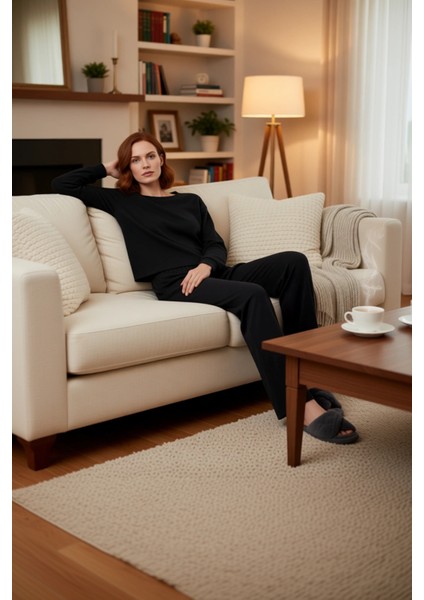 Kadın Fitilli Örme Lounge Takımı Fonksiyonel Dayanıklı Kaliteli Konforlu Estetik Premium Şık