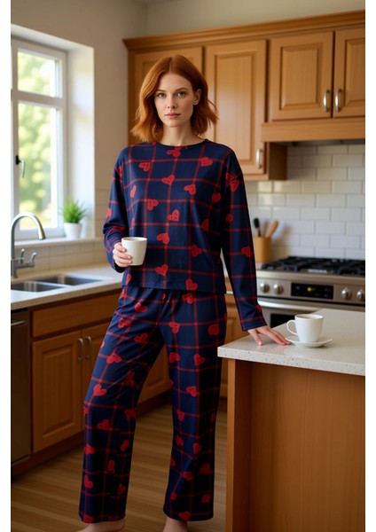 Kadin Kalp Desenli Ev Giyim Takımı Fonksiyonel Dayanıklı Kaliteli Konforlu Estetik Premium fiyatları