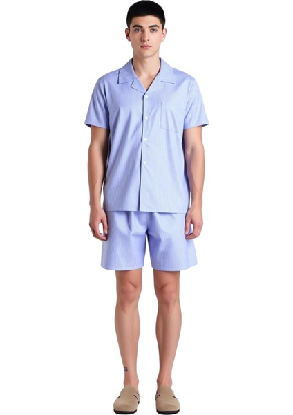Erkek Çizgili Gömlek Şort Pijama Takımı Fonksiyonel Dayanıklı Kaliteli Konforlu Estetik Şık fırsatları