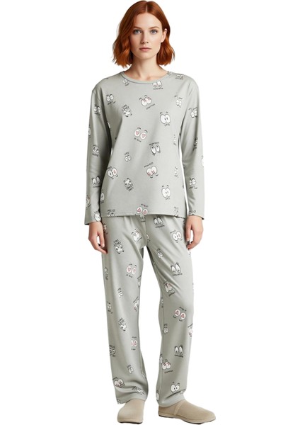 Eğlenceli Göz Baskılı Kadın Pijama Takımı Fonksiyonel Dayanıklı Kaliteli Konforlu Estetik Şık fırsatları