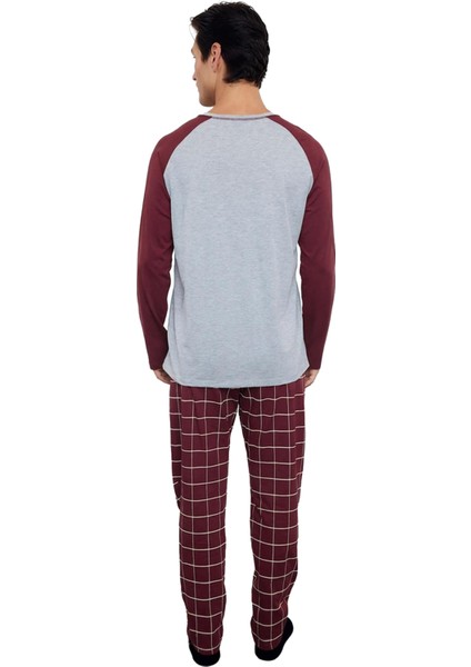 Erkek Bisiklet Yaka Kareli Pijama Takımı Uzun Kollu Fonksiyonel Dayanıklı Kaliteli Estetik indirimleri