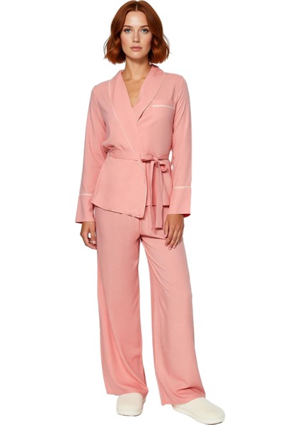 Kadın Viskon Kruvaze Pijama Takımı Fonksiyonel Dayanıklı Kaliteli Konforlu Estetik Premium fırsatları