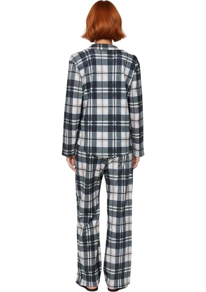 Kadın Ekose Desenli Gömlek Yaka Pijama Takımı Fonksiyonel Dayanıklı Kaliteli Konforlu Spor indirimleri