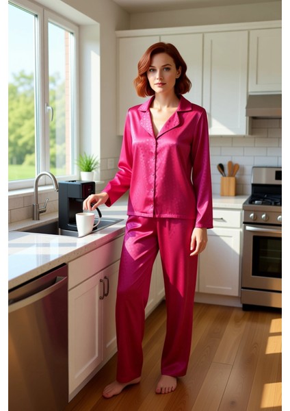 Kadın Zebra Desenli Saten Gömlek ve Pantolon Pijama Takımı Fonksiyonel Dayanıklı Kaliteli Şık fiyatları