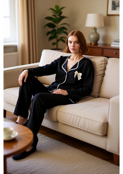 Kadın Viskoz Dokuma Gömlek ve Pantolon Pijama Takımı Fonksiyonel Dayanıklı Kaliteli Modern