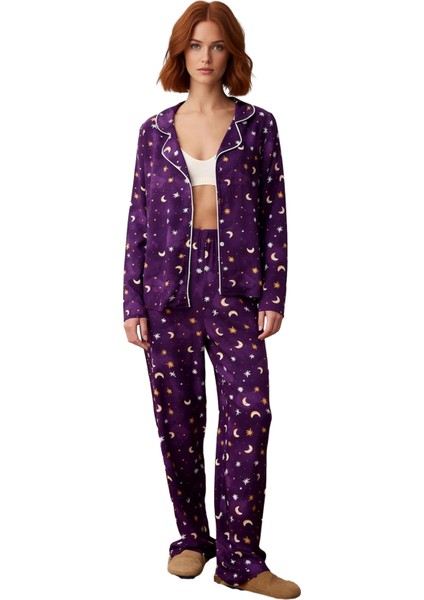 Kadin Galaksi Desenli Viskon Pijama Takımı Fonksiyonel Dayanıklı Kaliteli Konforlu Estetik fırsatları