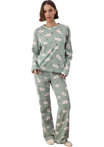 Kadın Ekose Desenli Bisiklet Yaka Pijama Takımı Fonksiyonel Dayanıklı Kaliteli Konforlu Şık fırsatları