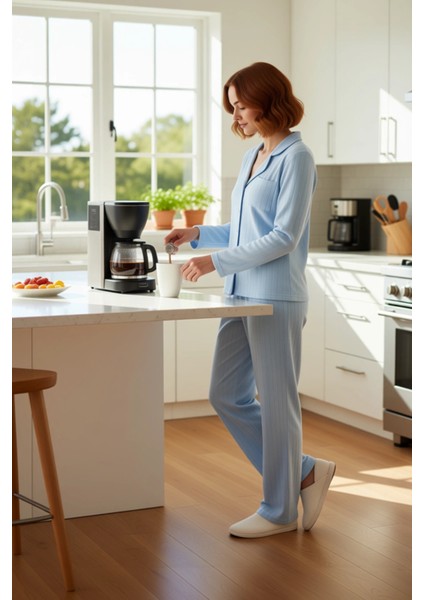 Kadın Fitilli Gömlek Pantolon Pijama Takımı Fonksiyonel Dayanıklı Kaliteli Konforlu Modern fiyatları