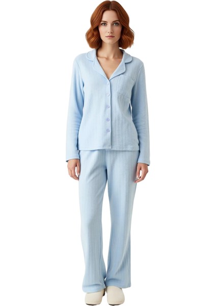 Kadın Fitilli Gömlek Pantolon Pijama Takımı Fonksiyonel Dayanıklı Kaliteli Konforlu Modern fırsatları