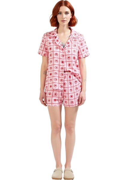 Kadın Güneş Desenli Viskon Gömlek ve Şort Pijama Takımı Fonksiyonel Dayanıklı Kaliteli Şık fiyatları