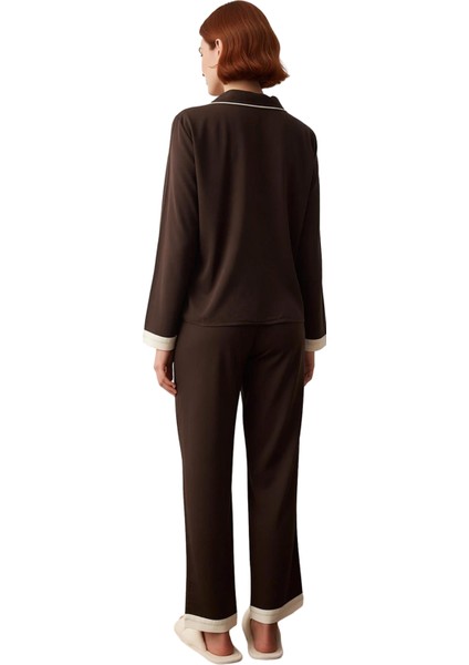 Kadın Viskon Gömlek ve Boru Paça Pijama Takımı Fonksiyonel Dayanıklı Kaliteli Konforlu Şık indirimleri