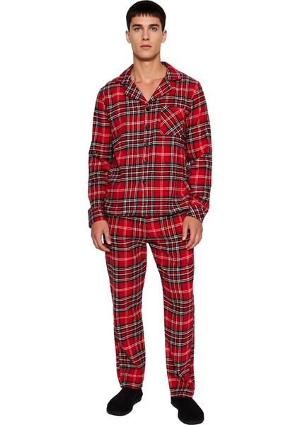 Erkek Kirmizi Ekose Flanel Pijama Takımı Fonksiyonel Dayanıklı Kaliteli Konforlu Estetik Şık fiyatları