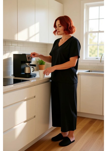 Kadın V Yaka Fitilli Örme Pijama Takımı Fonksiyonel Dayanıklı Kaliteli Konforlu Estetik Şık fiyatları