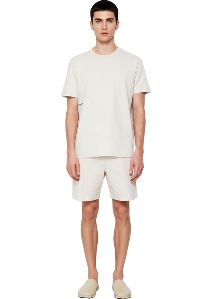 Erkek Slogan Baskılı Bisiklet Yaka Kısa Kollu Pamuklu Pijama Takımı Fonksiyonel Dayanıklı Şık fırsatları