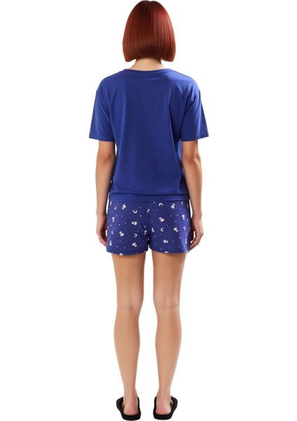 Kadın Ayıcık Baskılı Bisiklet Yaka Şortlu Pijama Takımı Fonksiyonel Dayanıklı Kaliteli Şık modelleri