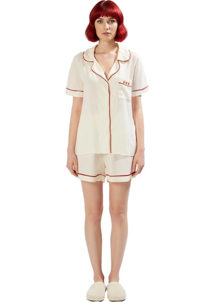 Kadın Viskon Pijama Takımı Kalp Detaylı Fonksiyonel Dayanıklı Kaliteli Konforlu Estetik Şık modelleri