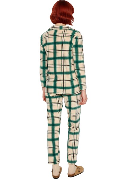 Kadin Kirmizi Ekose Polar Pijama Takımı Geyik Nakisli Fonksiyonel Dayanıklı Kaliteli Rahat fırsatları