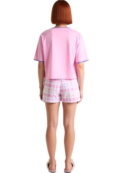 Kadın Ekose Şortlu Pijama Takımı Bisiklet Yaka Fonksiyonel Dayanıklı Kaliteli Konforlu Şık modelleri