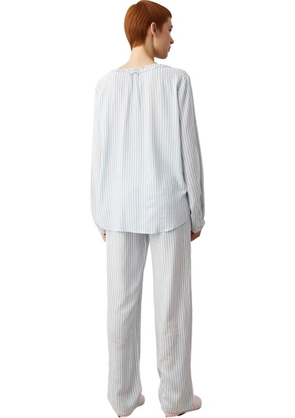 Çizgili Dokuma Pijama Takımı Kadın Fonksiyonel Dayanıklı Kaliteli Konforlu Estetik Premium indirimleri