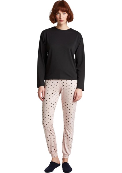 Kadın Kalpli Yumuşak Tuşe Örme Pijama Takımı Fonksiyonel Dayanıklı Kaliteli Konforlu Rahat fırsatları