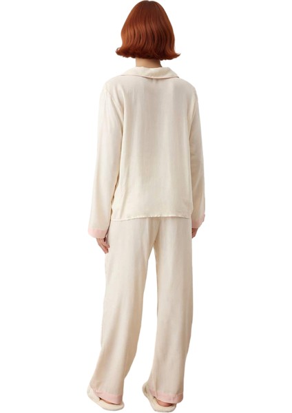 Kadın Viskon Pijama Takımı Gömlek ve Pantolon Fonksiyonel Dayanıklı Kaliteli Konforlu Spor fırsatları