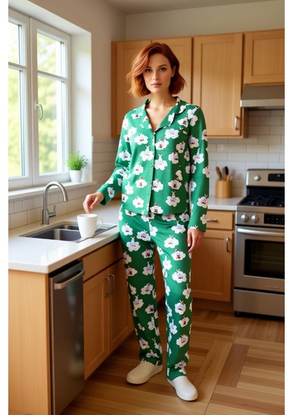 Kadın Ayıcık Desenli Gömlek ve Boru Paça Pijama Takımı Fonksiyonel Dayanıklı Kaliteli Spor fiyatları