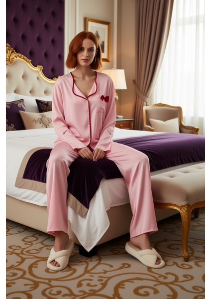 Kadın Viskoz Dokuma Gömlek ve Pantolon Pijama Takımı Fonksiyonel Dayanıklı Kaliteli Modern modelleri